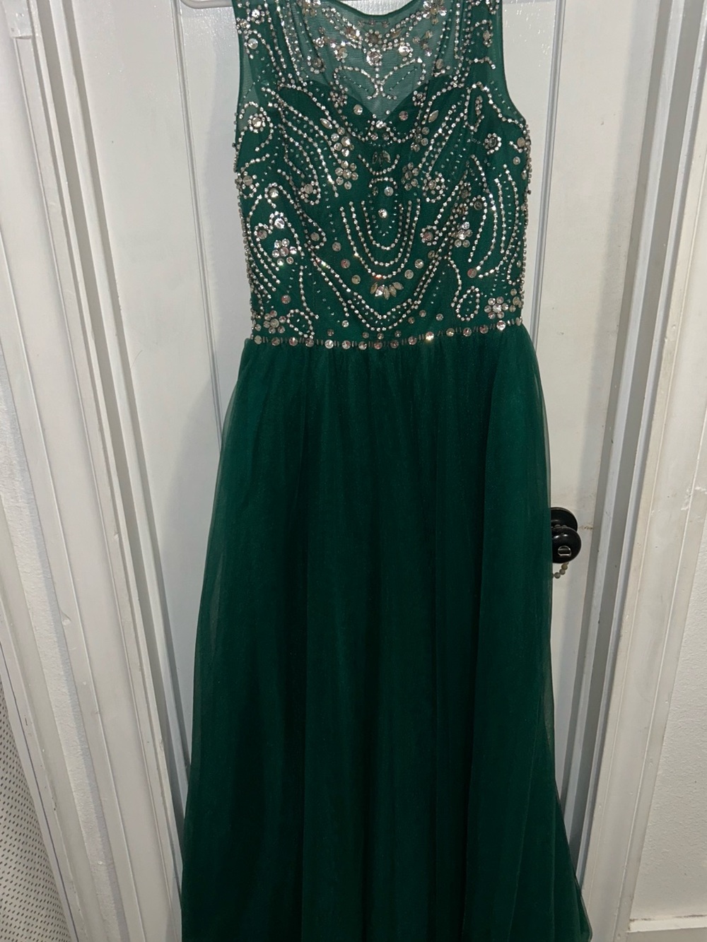 Emerald Green Beaded Pageant Dress
